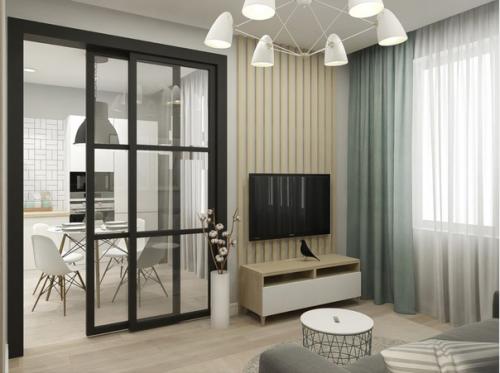 Интерьер однокомнатной квартиры площадью 45 кв. 02