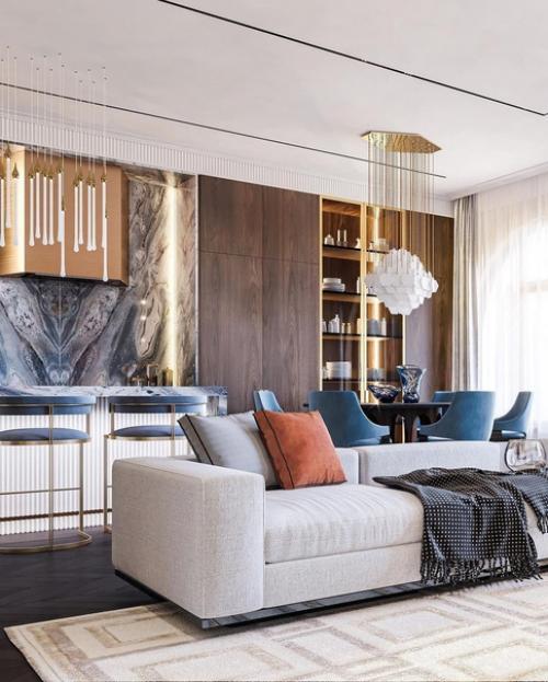 Интереснейший проект кухни - гостиной. 04