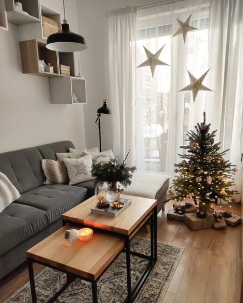 Очень уютная и вкусная серая кухня - гостиная в интерьере дома Илоны. 04