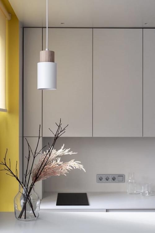 Дизайн интерьера кухни/гостиной в однокомнатной квартире для молодой девушки. 04