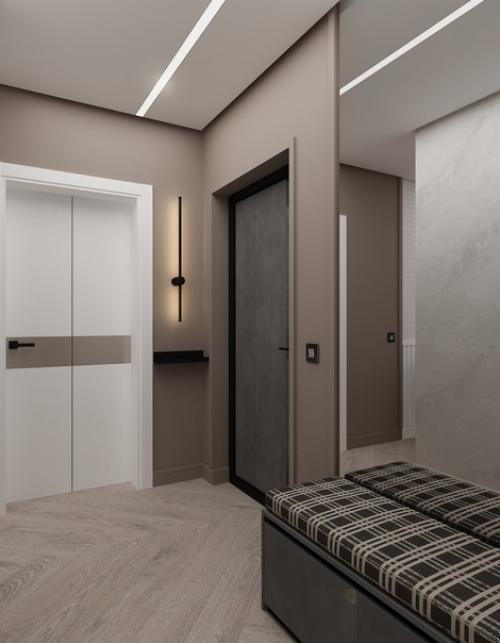 Интерьер прихожей - кухни - коридора. 01