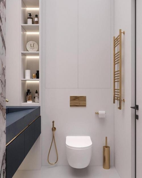 Нестандартный вариант оформления совмещенного санузла. 05