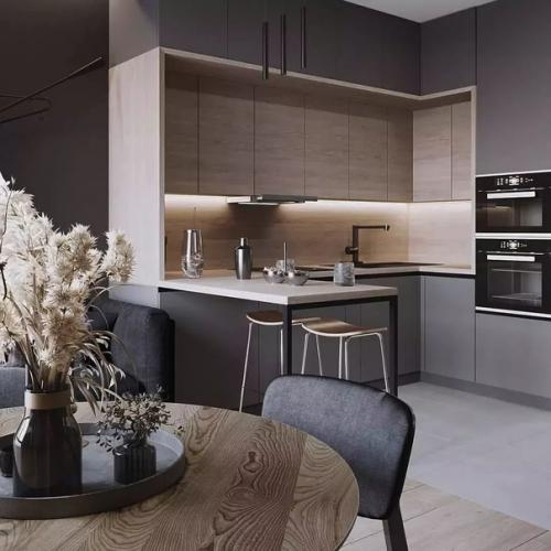 Кухня - гостиная площадью 17 кв. 02