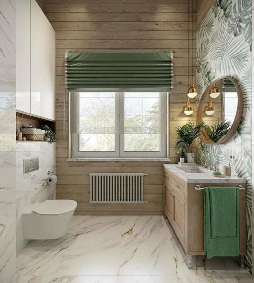 Бирюзовый оазис в ванной комнате. 01