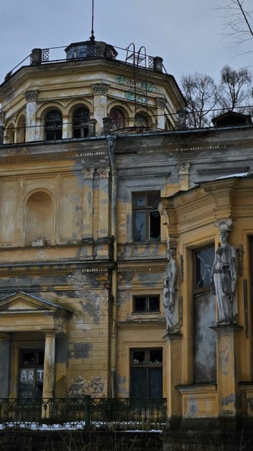 Поехали прогуляться в стрельну и решили заехать одним глазочком посмотреть на заброшенную михайловскую дачу. 03