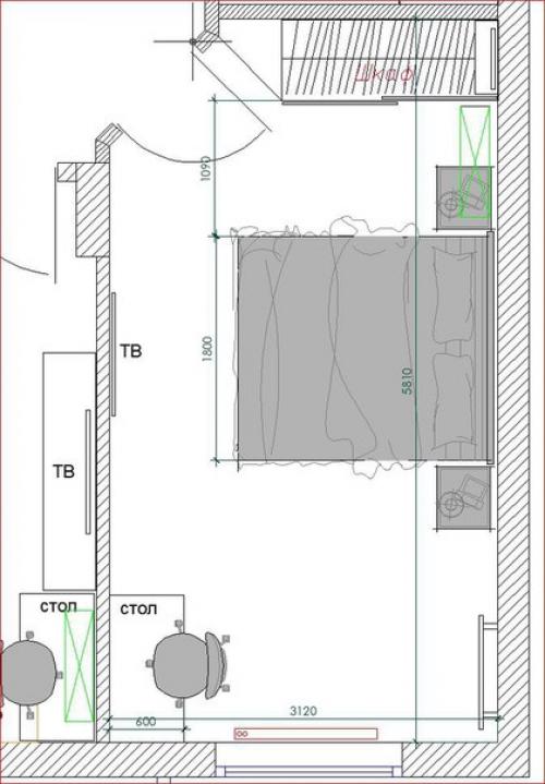 Красивая, спокойная спальня 17 кв. 04