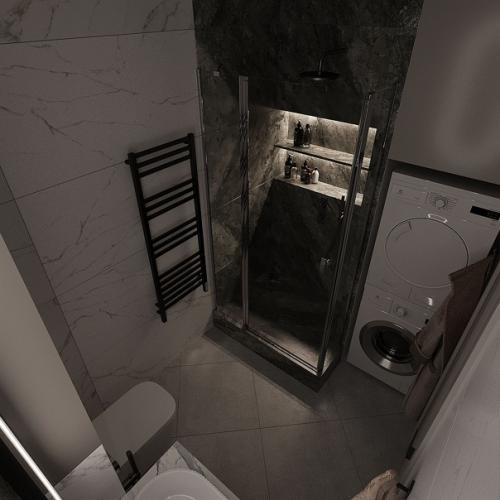 Душевая комната в 2 х комнатной квартире в жксамолет. 07