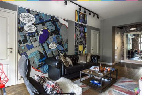 Квартира для молодой семьи с комиксом Хранители на стенах ч. 1. 01