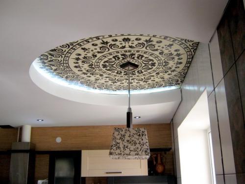 Мозаичный натяжной потолок в интерьере! 01