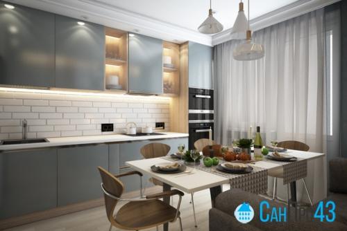 Продолжаем смотреть дизайн - проект квартиры на улице советской, 96 и мы переходим на кухню. 04