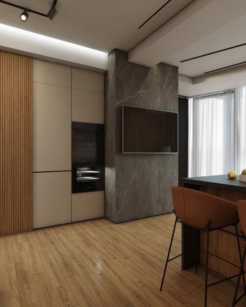 Заказчик хотел современный, технологичный и комфортный интерьер, оформленный в стиле минимализм. 03