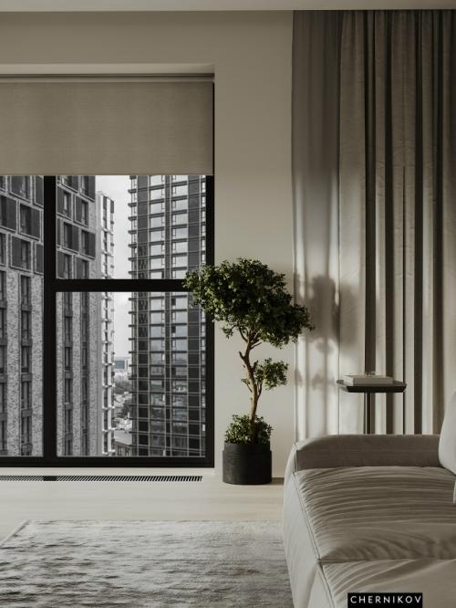 Проект просторной однокомнатной квартиры 53 м 2 в ЖК метрополия Сингапур в Москве. 04