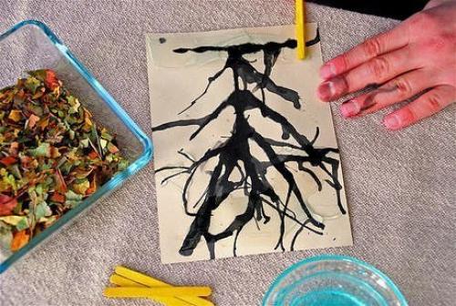 Аппликация из сухих листьев? 02