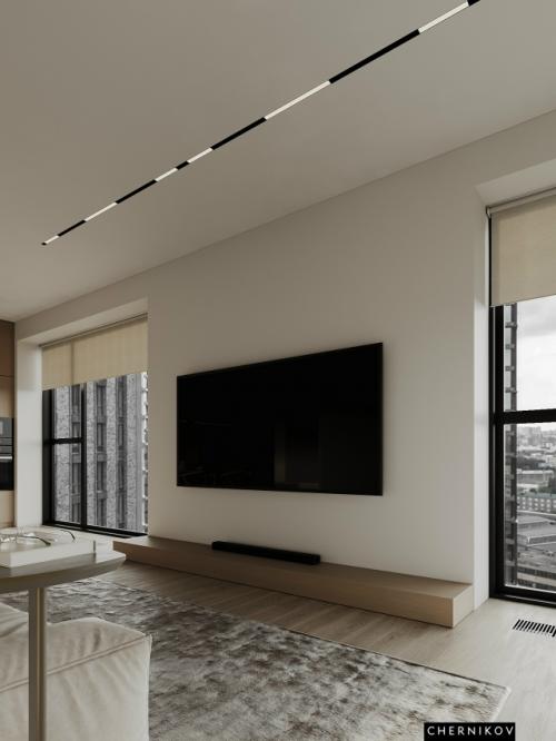 Проект просторной однокомнатной квартиры 53 м 2 в ЖК метрополия Сингапур в Москве. 03