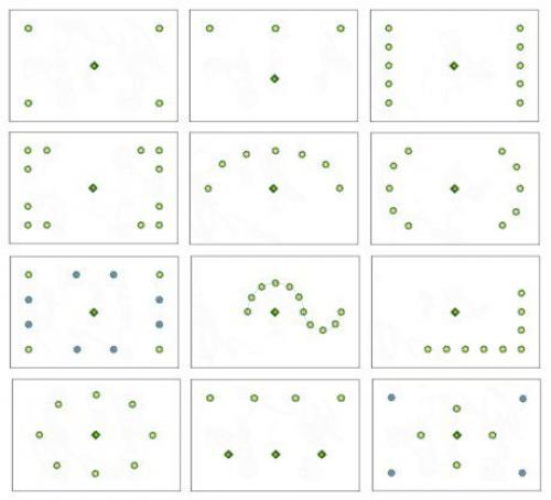 Как расположить светильники на потолке.
