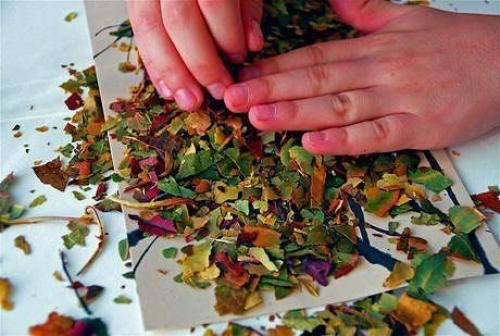 Аппликация из сухих листьев? 04