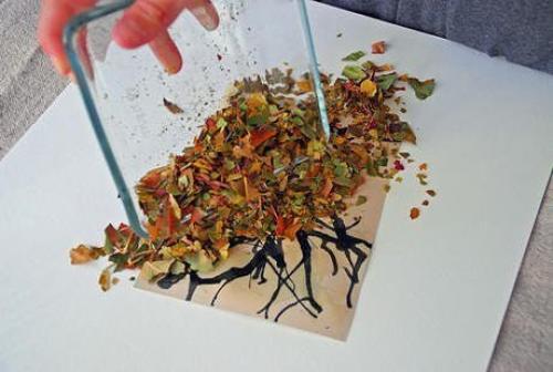 Аппликация из сухих листьев? 03