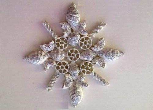 Снежинки из макарон своими руками снежинка - один из главных элементов новогоднего декора. 04