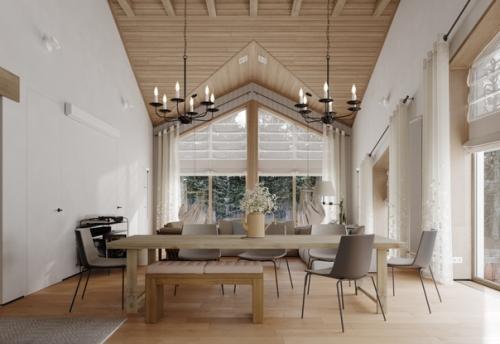 Дом площадью 170 м 2 с большой кухней - гостиной, детской и 2 спальнями был придуман для индивидуального строительства. 04