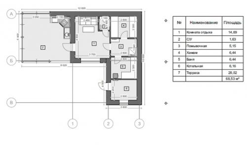 Дом площадью 170 м 2 с большой кухней - гостиной, детской и 2 спальнями был придуман для индивидуального строительства. 09