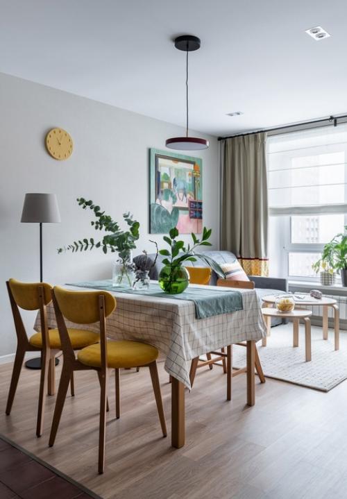 Без перепланировки: сочный интерьер типовой квартиры 88 м. 02