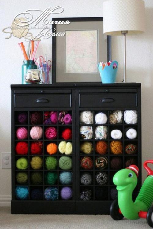 Как и где хранить пряжу - идеи. 08