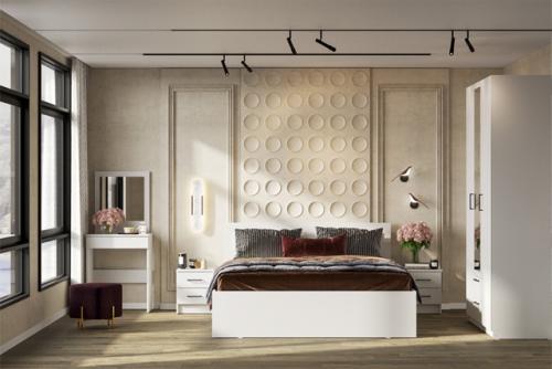 Кровать двойная с ящиками Бали, белый шагрень за 9590 р! 04