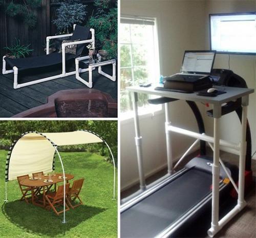 Полезные идеи: дачные поделки из пластиковых труб. 04