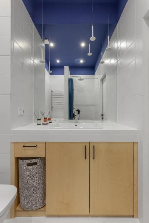 Как вам такая организация пространства со спальной зоной между санузлом и кухней - гостиной? 07