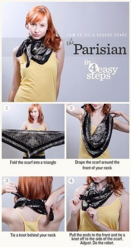 Как оригинально завязать шарф/платок? 02