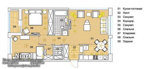 Дизайн - проект квартиры площадью 70 кв. 09