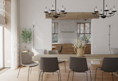 Дом площадью 170 м 2 с большой кухней - гостиной, детской и 2 спальнями был придуман для индивидуального строительства. 03