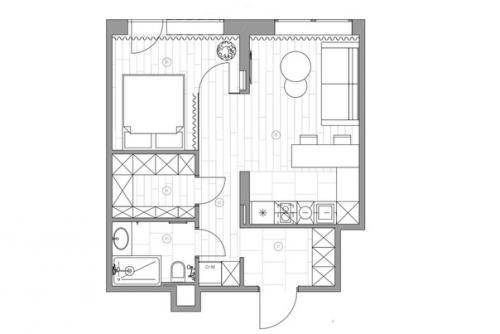 Интерьер 1-комнатной квартиры 40 кв. 09