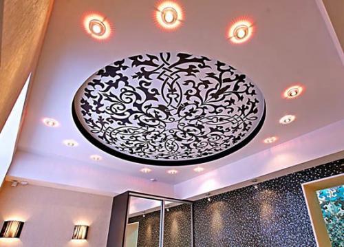 Мозаичный натяжной потолок в интерьере! 02