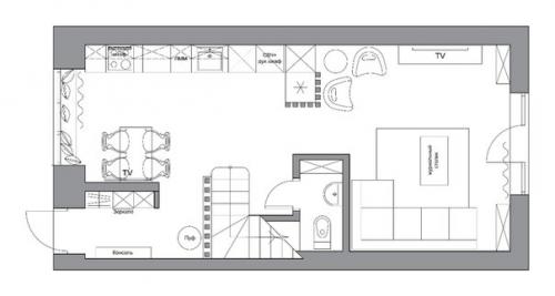 Интерьер таунхауса в г. Аксай (первый этаж), 43 кв. 08