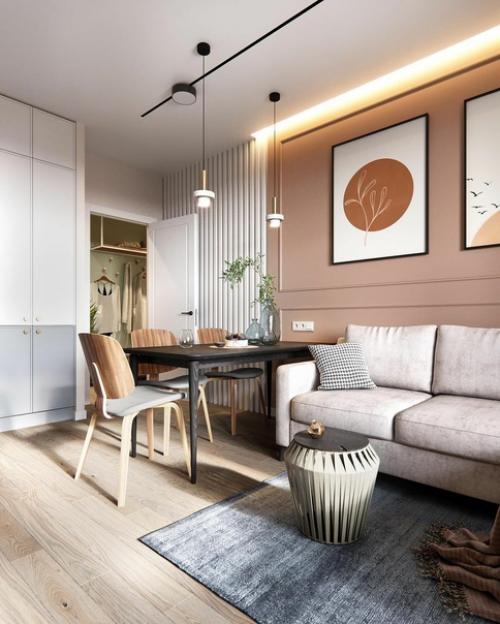 Нежный дизайн квартиры 90 м 2 в Санкт-петербурге от студии Mints. 04