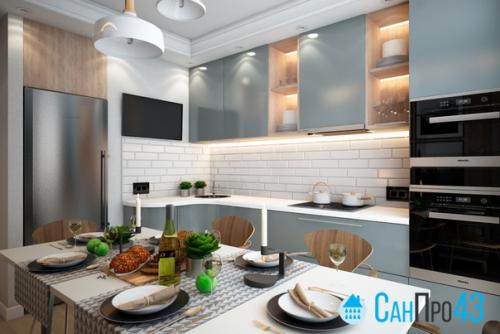 Продолжаем смотреть дизайн - проект квартиры на улице советской, 96 и мы переходим на кухню. 01