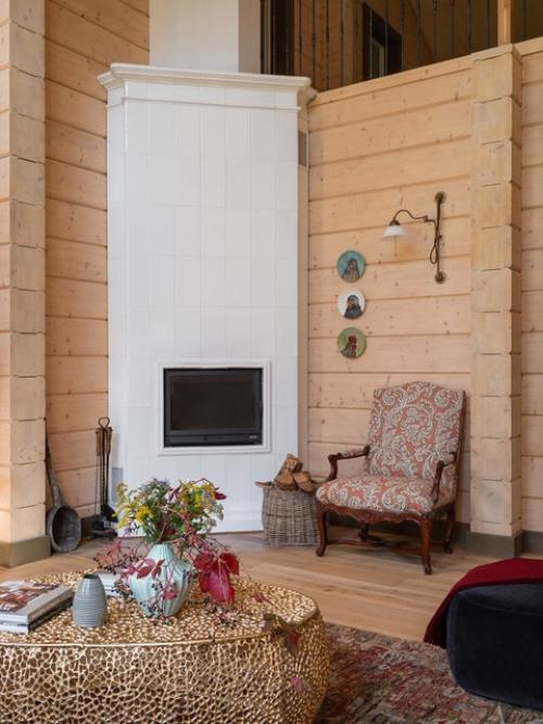 Уютный современный дом в стиле русской усадьбы в Талеже. 05