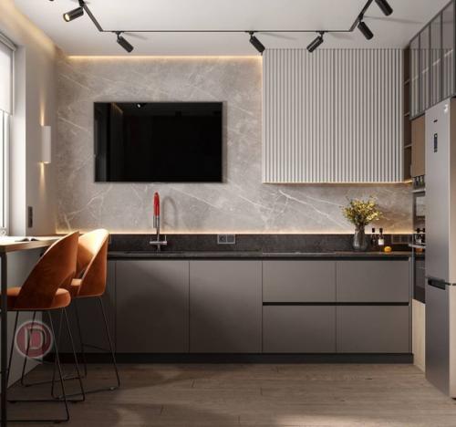 Интерьер однокомнатной квартиры в современном стиле. 06