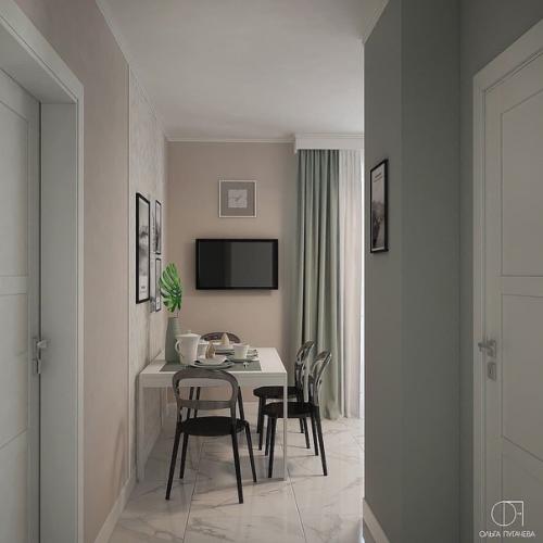 Дизайн проект просторной квартиры в пастельных оттенках.