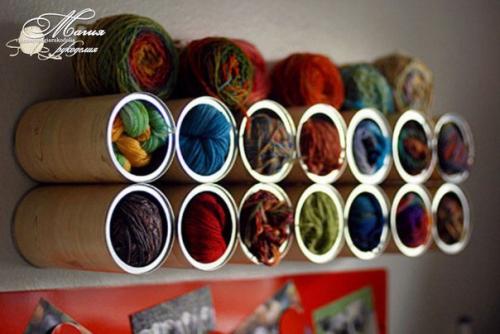 Как и где хранить пряжу - идеи. 04