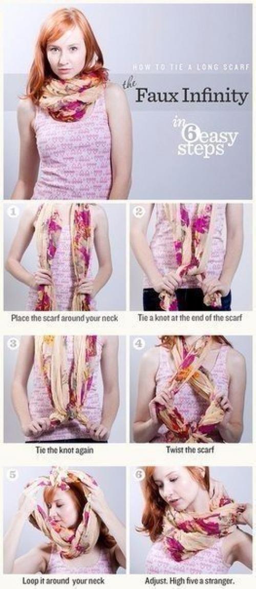 Как оригинально завязать шарф/платок? 04