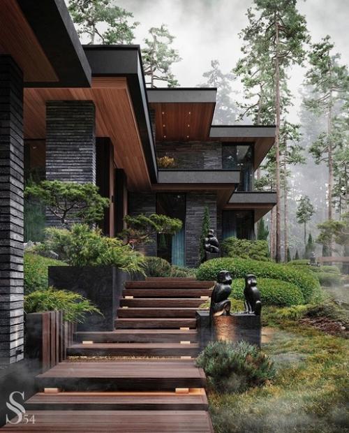 Дом, ландшафтный дизайн - всё просто потрясающе! 01