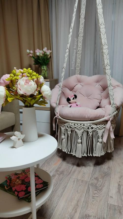 Мой последний проект - кресло - макраме для детской комнаты - уже мчится навстречу своей маленькой хозяйке. 02