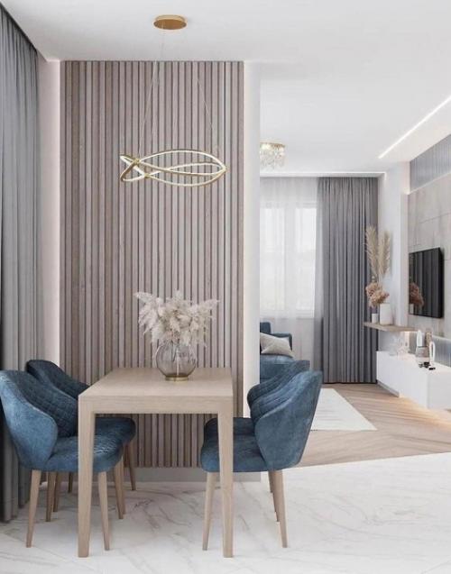 Красивое оформление. Интерьера кухни - гостиной. 08