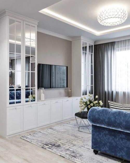 Идеальное цветовое сочетание в интерьере прихожей и кухни - гостиной. 04