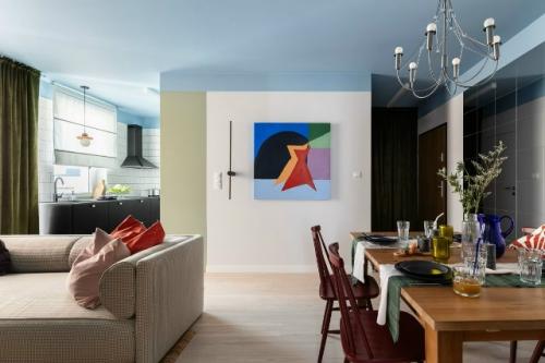 Оригинальный интерьер 1-комнатной квартиры 47 м 2 в Польше. 01