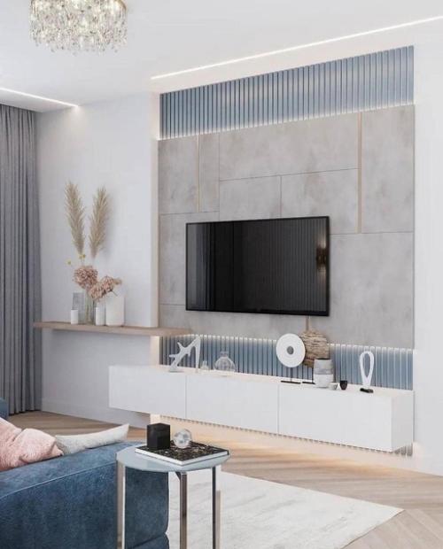 Красивое оформление. Интерьера кухни - гостиной. 05