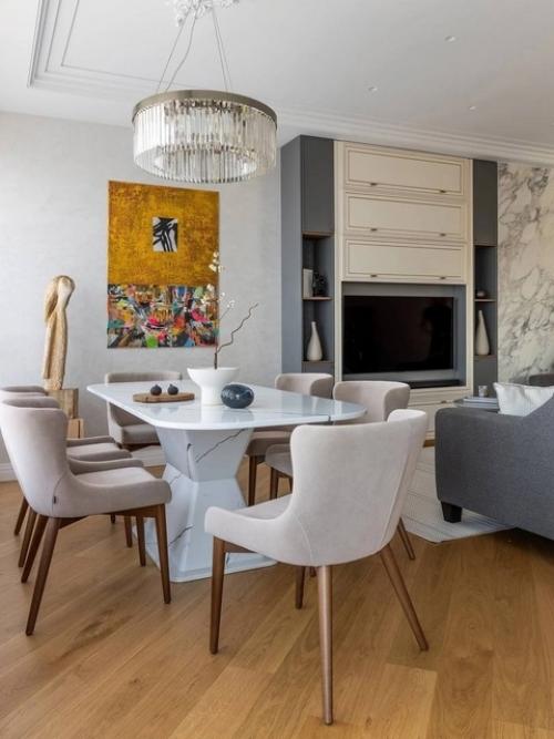 Красивая квартира с компактной кухней и тремя спальнями. 05