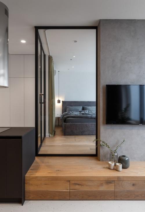 Интерьер квартиры площадью 47 кв м в стиле минимализм. 05